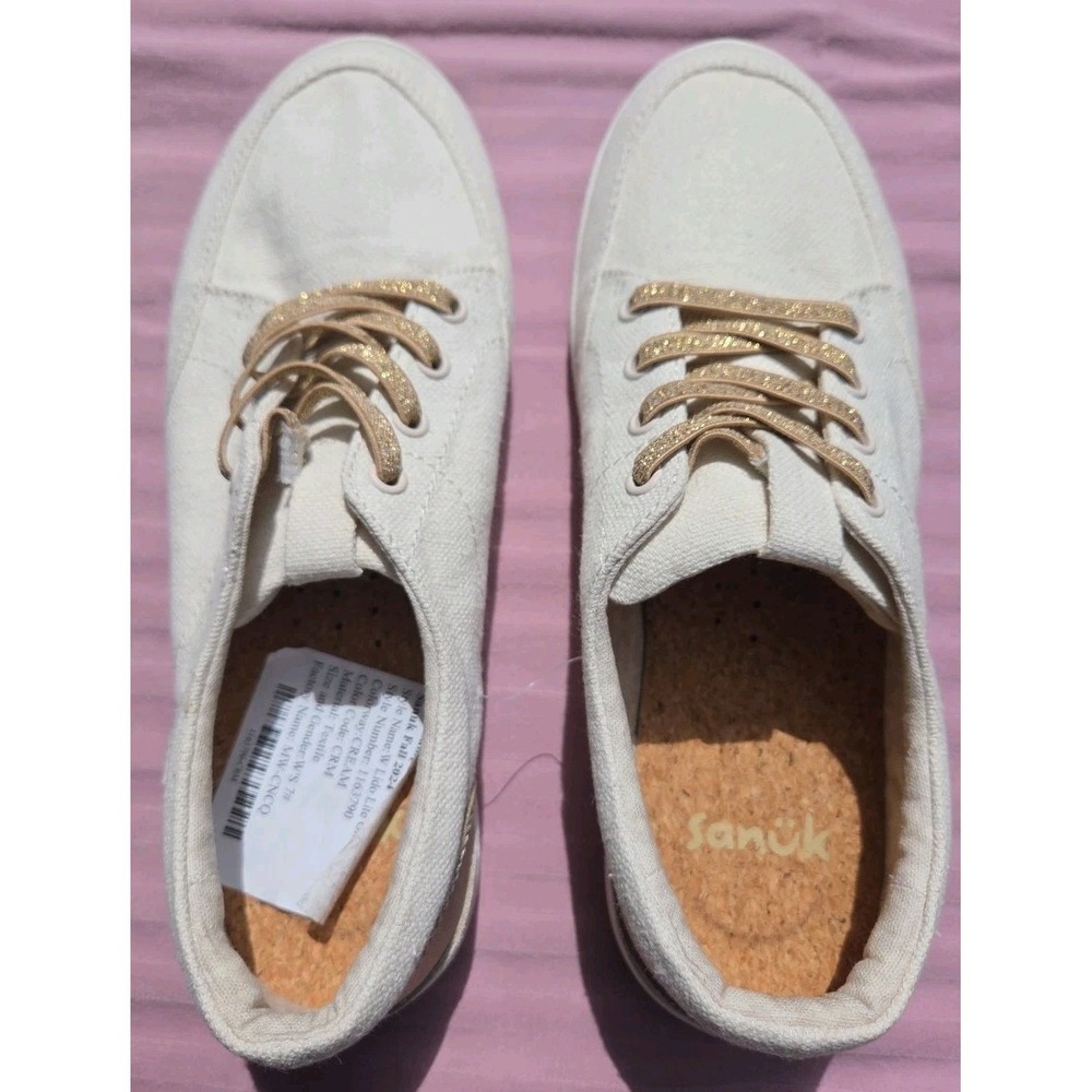 Sanuk Lido‎ Lite Glam Sparkle Women's Cream Size 7 - Picture 2 of 10